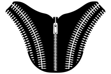 vector zipper silhouette isolated on white