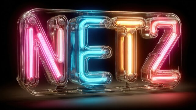 Alphabet letters and numbers neon lights glowing pink and blue font on transparent background uppercase letters design element - Powered by Adobe