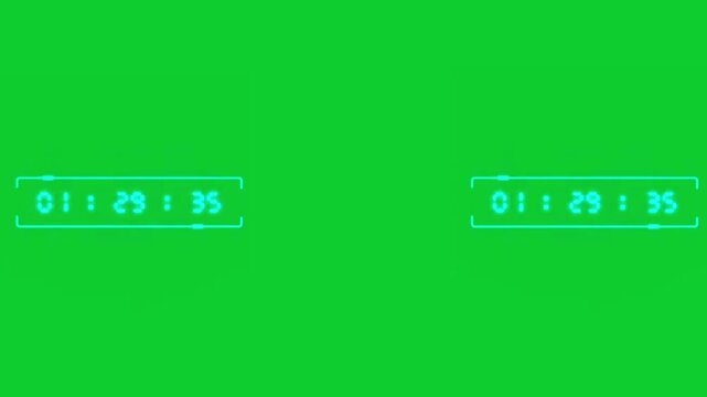 Countdown Timer Bar &ndash; Green Screen Progress Indicator, Futuristic Timer Bar &ndash; Blue Progress Indicator on Green Screen