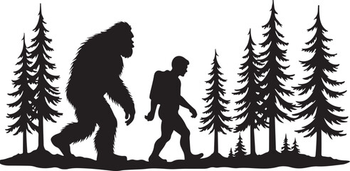 Bigfoot Pine Forest Silhouette bundle