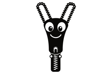 vector zipper silhouette isolated on white
