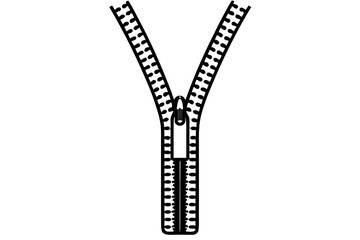 vector zipper silhouette isolated on white