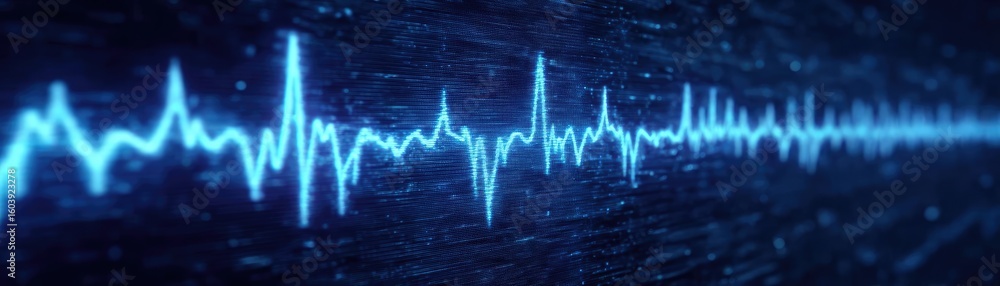 Poster urinary frequency with urine output concept. visualization of a heartbeat pulse in vibrant blue tone