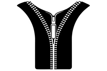 vector zipper silhouette isolated on white