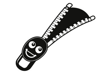 vector zipper silhouette isolated on white