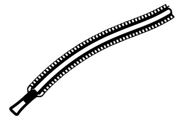 vector zipper silhouette isolated on white