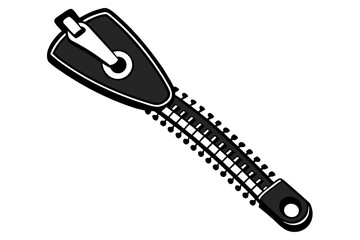vector zipper silhouette isolated on white