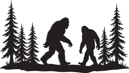 Bigfoot Pine Forest Silhouette bundle