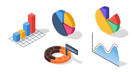 Isometric Charts and Graphs Infographic Presentation