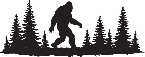 Bigfoot Pine Forest Silhouette bundle
