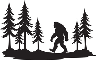 Bigfoot Pine Forest Silhouette bundle