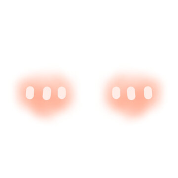 Illustration icon of pink blush on cheeks resembling the effect of a shy, cute, adorable face in anime or cartoon style. Comics, stickers, T-shirts, mugs, banners, posters.