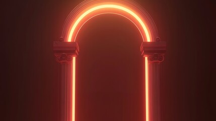 Illuminated archway, dark background