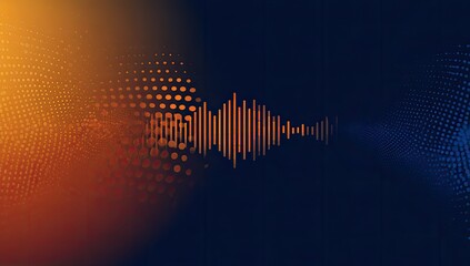 Abstract audio wave graphic with gradient background