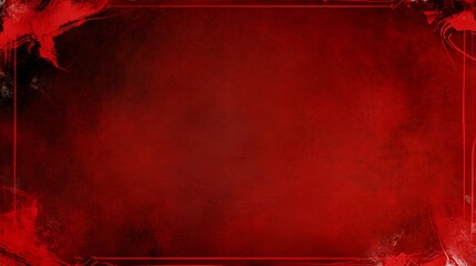 Red abstract background with textured borders