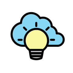 Idea Cloud Vector Filled Icon Design