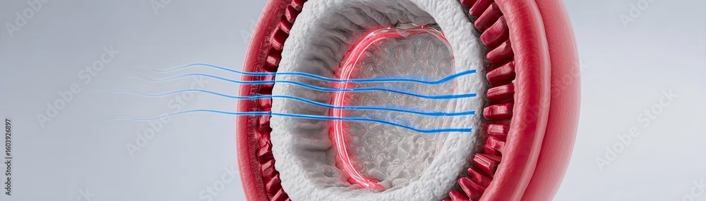 Poster bladder wall with nervous concept. close-up view of filtration process in a scientific setting.