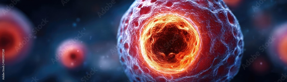 Poster fluid retention in bladder wall concept. close-up of vibrant cell structure with intricate details.
