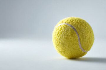 tennis ball prominently displayed against ultrabright clean background with soft blur effect