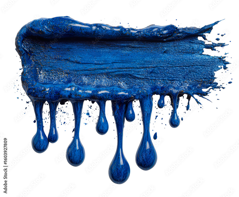 Poster vibrant blue paint flowing in glossy streams, creating an artistic splash effect. perfect for backgr