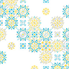 Oriental Geometric Luxury Ornament with Realistic and Silhouette Texture