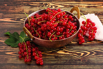 Ripe and juicy red currants berry
