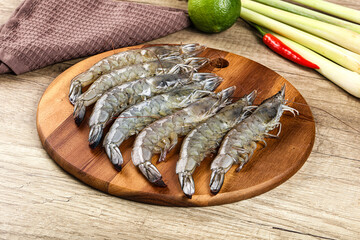 Raw fresh King Tiger prawn