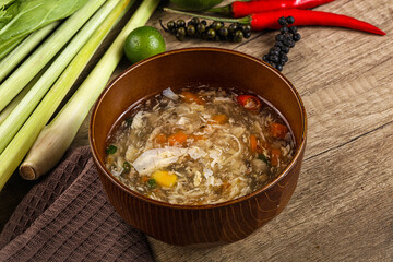 Asian gourmet crab soup with spices