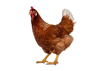 Digital AI electronic brain made from metallic isolated on a transparent or white background.