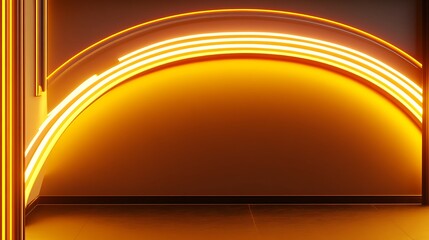 Golden, glowing arch display