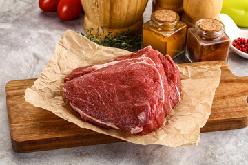 Raw beef piece for cooking