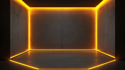 Empty room with neon lighting (1)