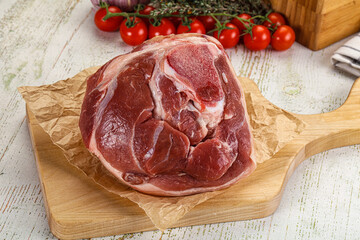 Raw pork knuckle for cooking