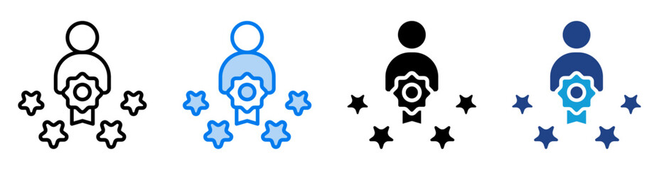 Expertise icon set multiple style collection