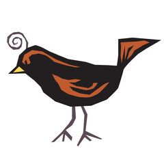 vector illustration of a cartoon bird