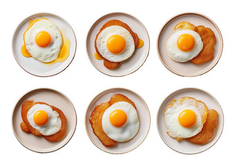 Collection of Fried egg, sunny side egg, illustration,isolated on transparent or white background
