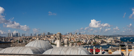 Stunning Panoramic View of the Bosphorus Showcasing Istanbuls Skyline During a Sunny Day