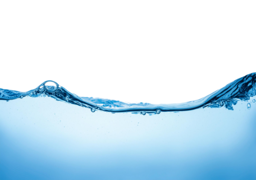 Water wave isolated on transparent or white background