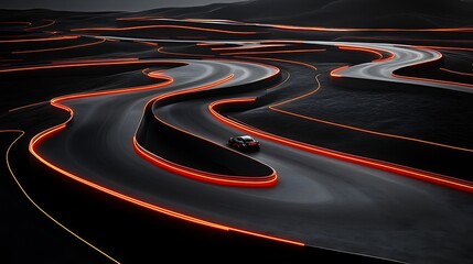 Futuristic winding road