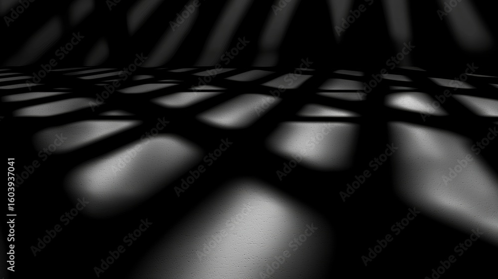 Poster a black and white abstract image with a geometric pattern.