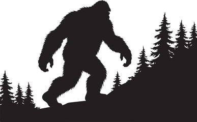 Fototapeta premium Bigfoot Forest Silhouette Bundle