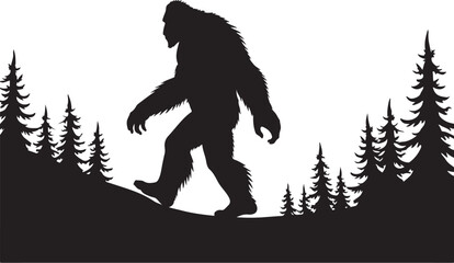 Fototapeta premium Bigfoot Forest Silhouette Bundle