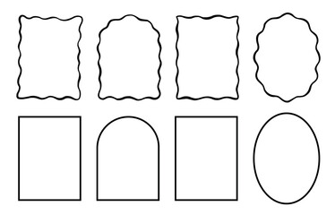 Wavy Edge Frame and Border Shapes – Vector Decorative Doodle Boxes