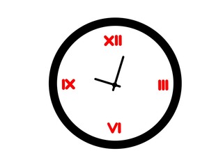 Analog clock with roman numerals showing time