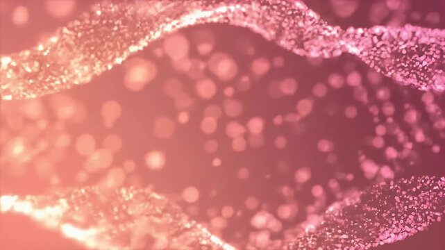 Flowing pink and orange particles swirling gently on a smooth gradiated background