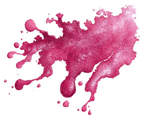 A vibrant pink watercolor splash on a black background, showcasing bold and fluid shapes that evoke creativity and artistic expression., transparent PNG