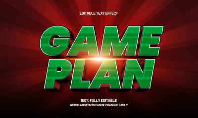 game plan editable text effect with a sport and match text style