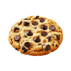 Delicious Homemade Chocolate Chip Cookie Isolated Yummy Treat Bakery Style Dessert Sweet Food on transparent background