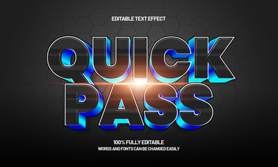 quick pass editable text effect with a sport and match text style