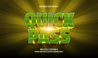quick pass editable text effect with a sport and match text style